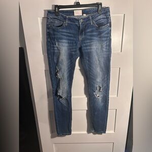 BKE Blue Distressed Skinny Jeans 28R